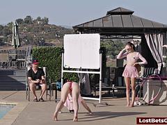 Two Goons Striptease Nude Publicly for All