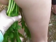 Bizarre anal insertions in the forest