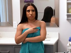 Latina Nikki Mars takes a shower and gets fucked from behind
