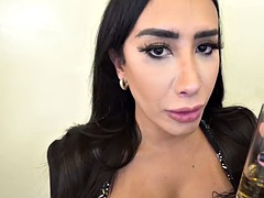Trans lady barebacked by big black cock doggy style