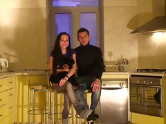 Emmy in a cute pair of lovers fucks in a home made video