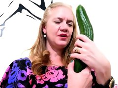 My Granny Buys A Cucumber For Masturbation