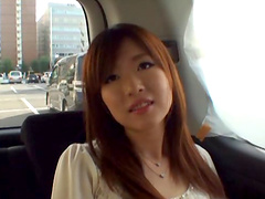 Japanese amateur chick moans while getting fucked in the car