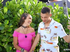 Outdoors threesome with GF and a MILF - Joslyn James and Bailey Base