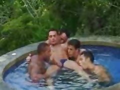 Orgy in a pool