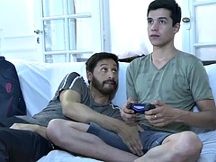 Twink games bareback by Latino DILF after ass licking