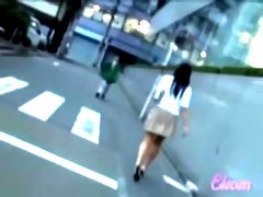 Breathtaking Japanese darling getting pulled in hot street sharking