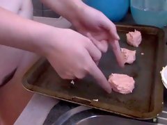 Busty Brunette Amateur Viola Makes Cookies And Toys Her Wet Cunt In The Kitchen
