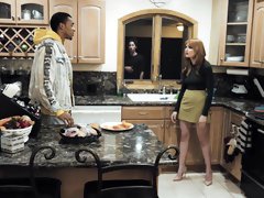 Hardcore quickie between a skinny dude and redhead Lacy Lennon