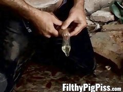 Big Dick Stud Jerking Off Solo And Pissing On Himself